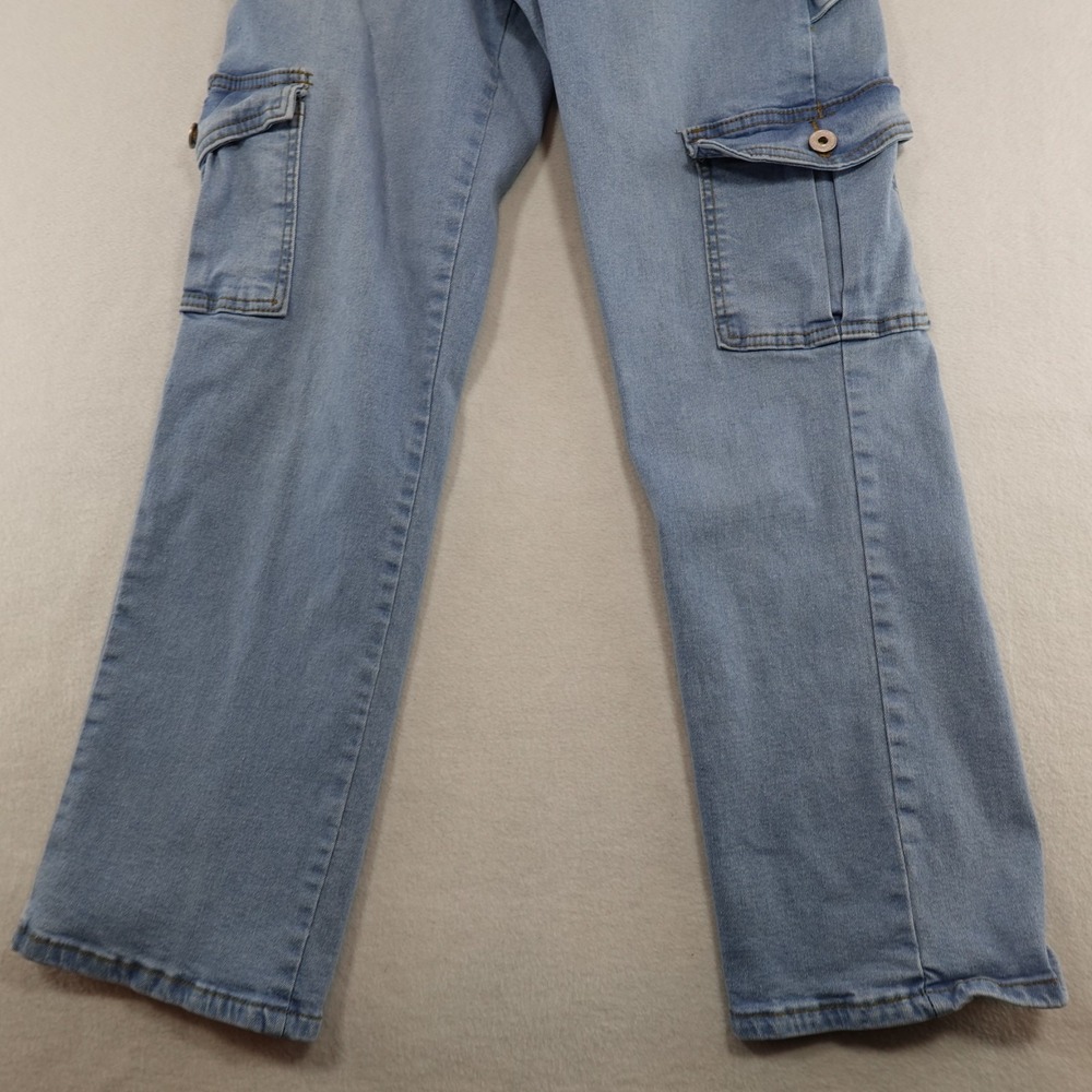 Celebrity Ace Jeans Size 7/28 Blue 90s Skater Cargo Pockets Y2K Grunge - Picture 6 of 14
